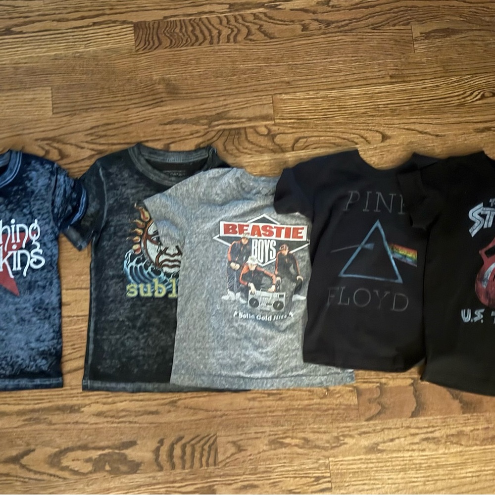 Kids Graphic Band T-Shirts - Black, Gray, Blue